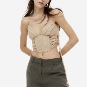 H&M Pink Beige Crop Top XS